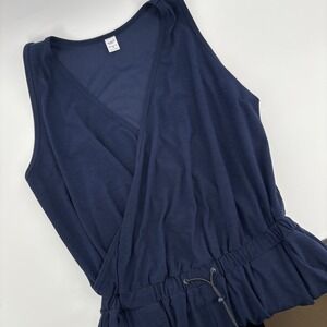 Old Navy Active Breathe On Navy Blue Sleeveless Wrap Romper Shorts Medium